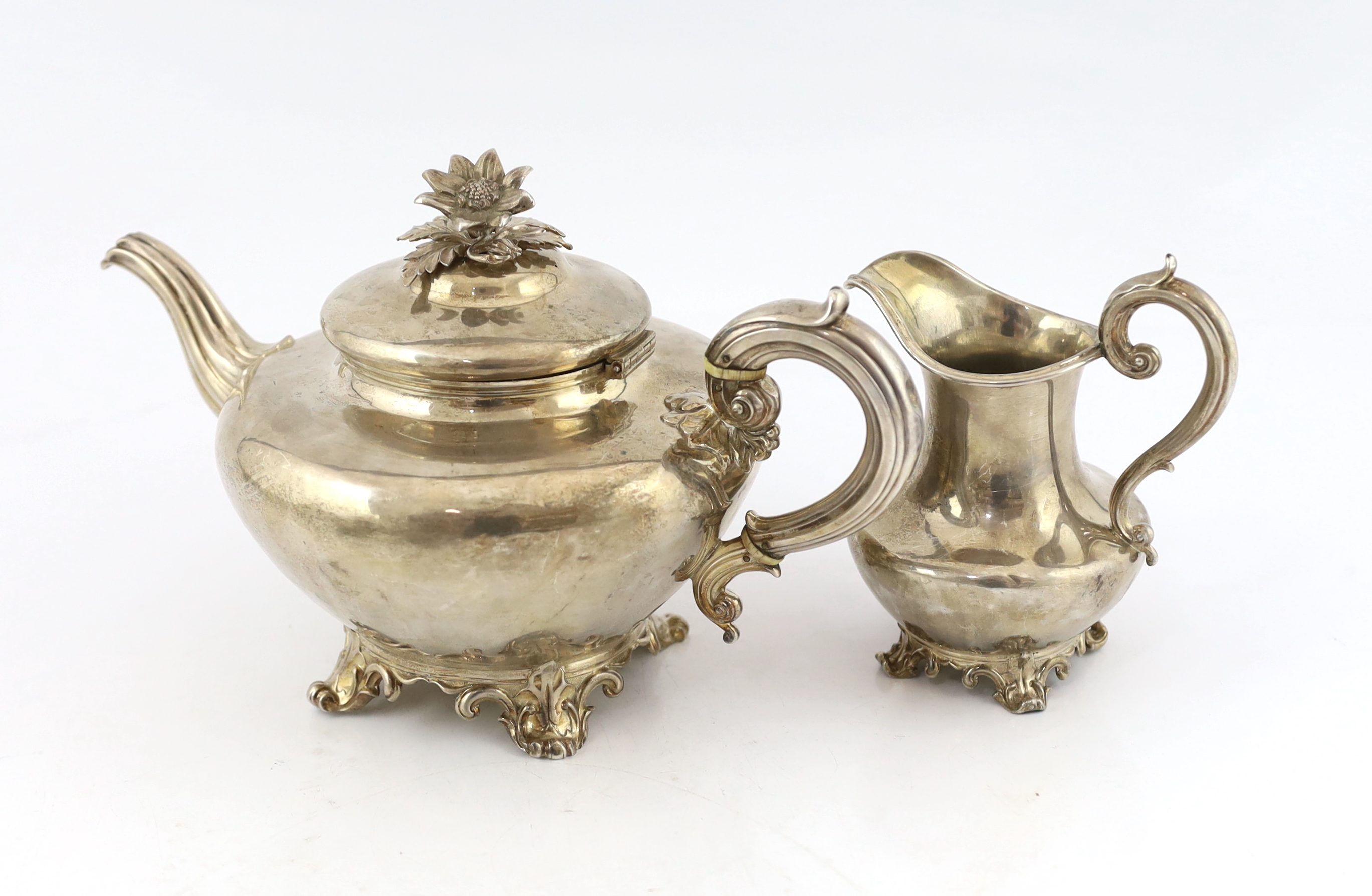 A late William IV/early Victorian silver pyriform four piece tea and coffee service, by The Barnards, CITES Submission reference HB8CE3EA